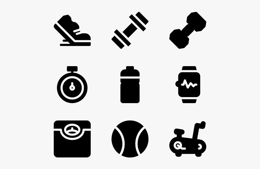 Gym Equipment - Iconos Gimnasio, Transparent Clipart