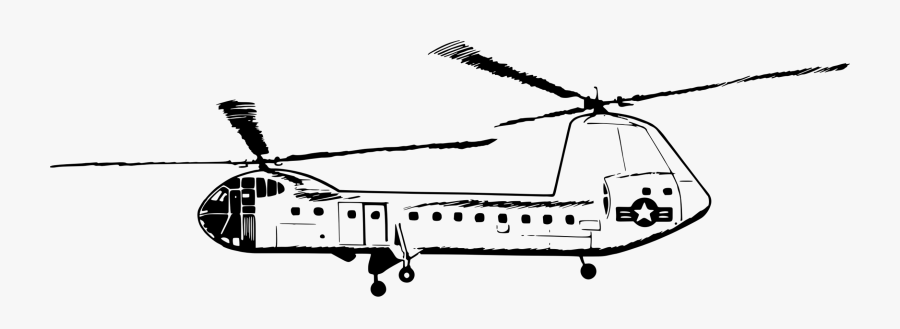 Rotorcraft,helicopter Rotor,monochrome - Chinook Helicopter Drawing, Transparent Clipart