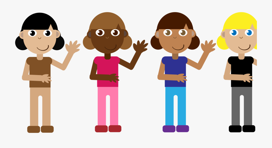 Human - Group Of Girls Cartoon, Transparent Clipart