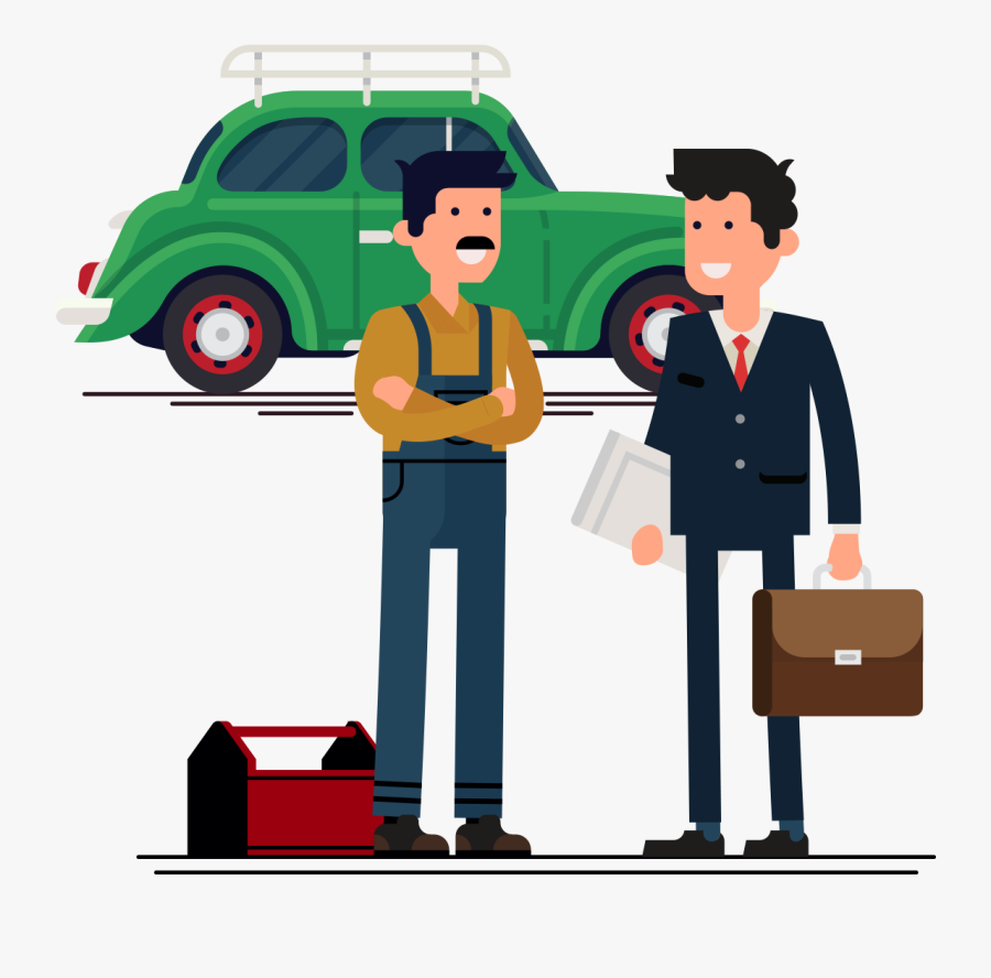 Car With Flat Tire Clipart - Antique Car, Transparent Clipart