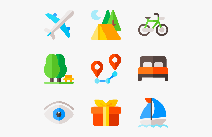 Travel App - Guide Icons, Transparent Clipart