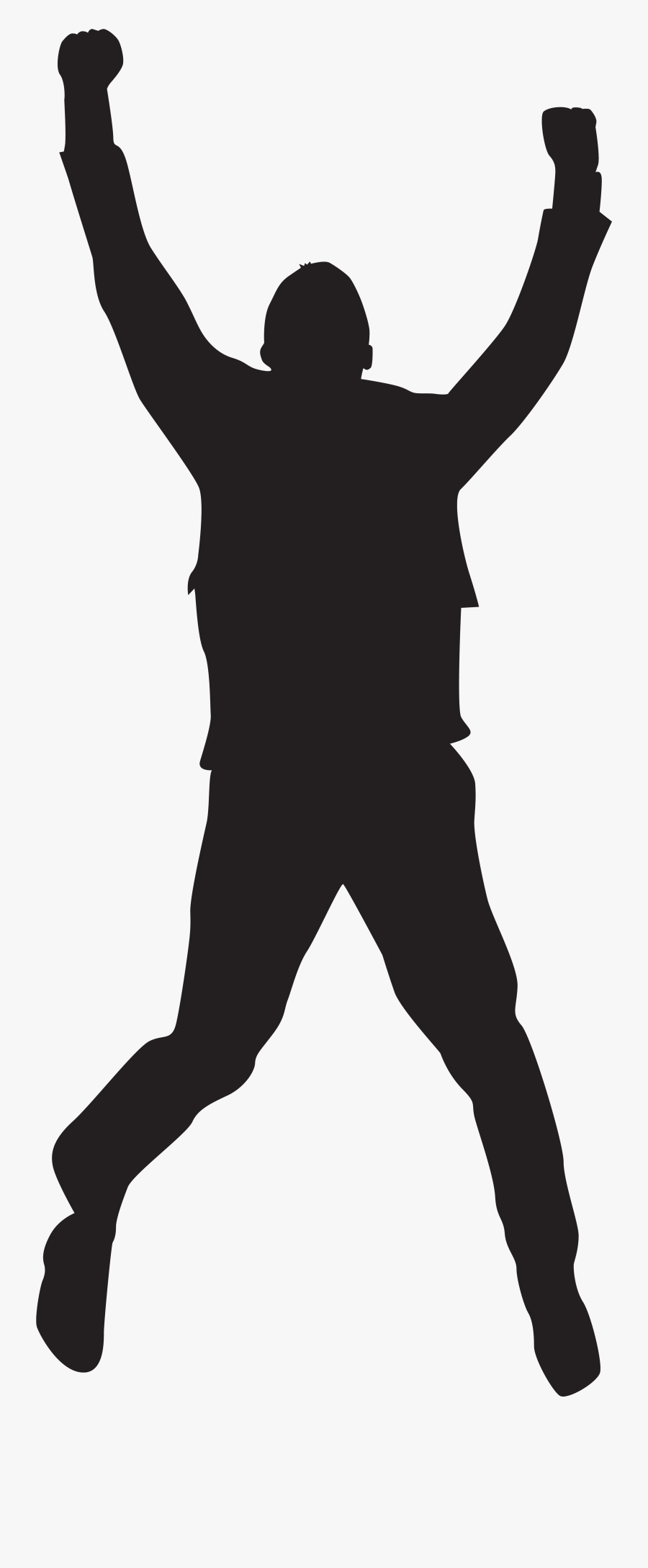 Jumping Happy Man Silhouette Png Clip Art Imageu200b - Jumping Man Silhouette Png, Transparent Clipart