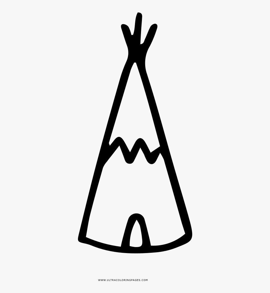 Teepee Coloring Page - Teepees Dibujo, Transparent Clipart