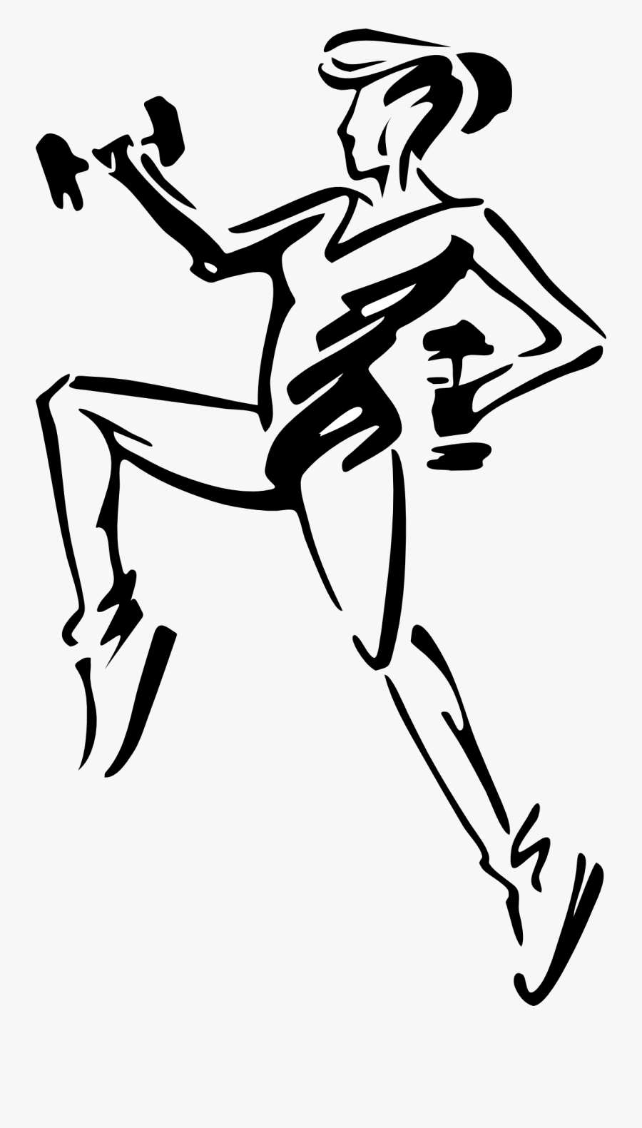 Athlete Silhouette With Dumbbells - Aerobic Clipart, Transparent Clipart