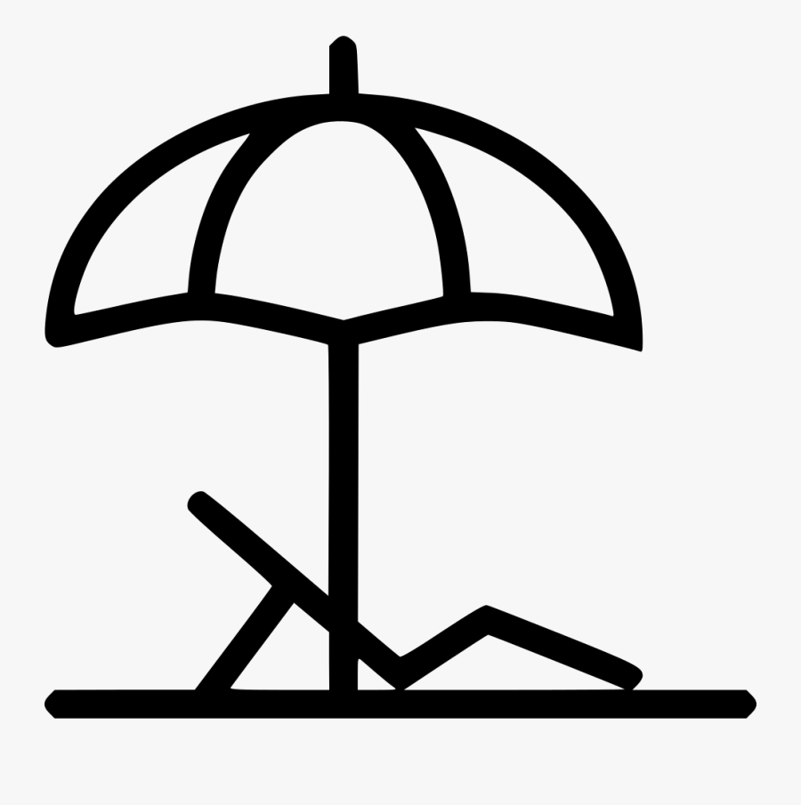 Clip Art Beach Umbrella Black And White, Transparent Clipart