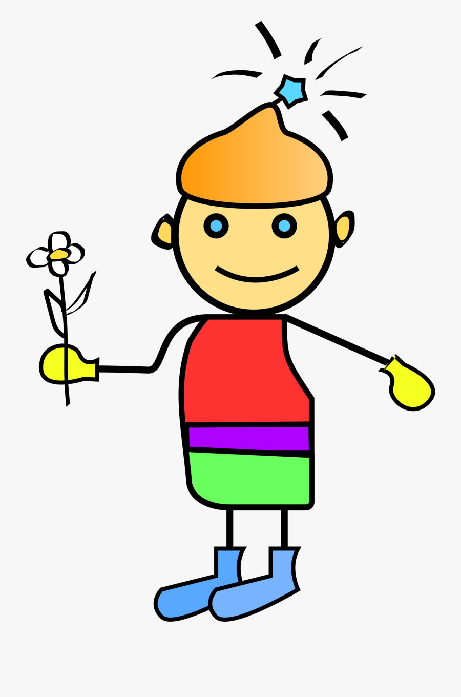 Quiet Boy Clipart - ילד פרח, Transparent Clipart