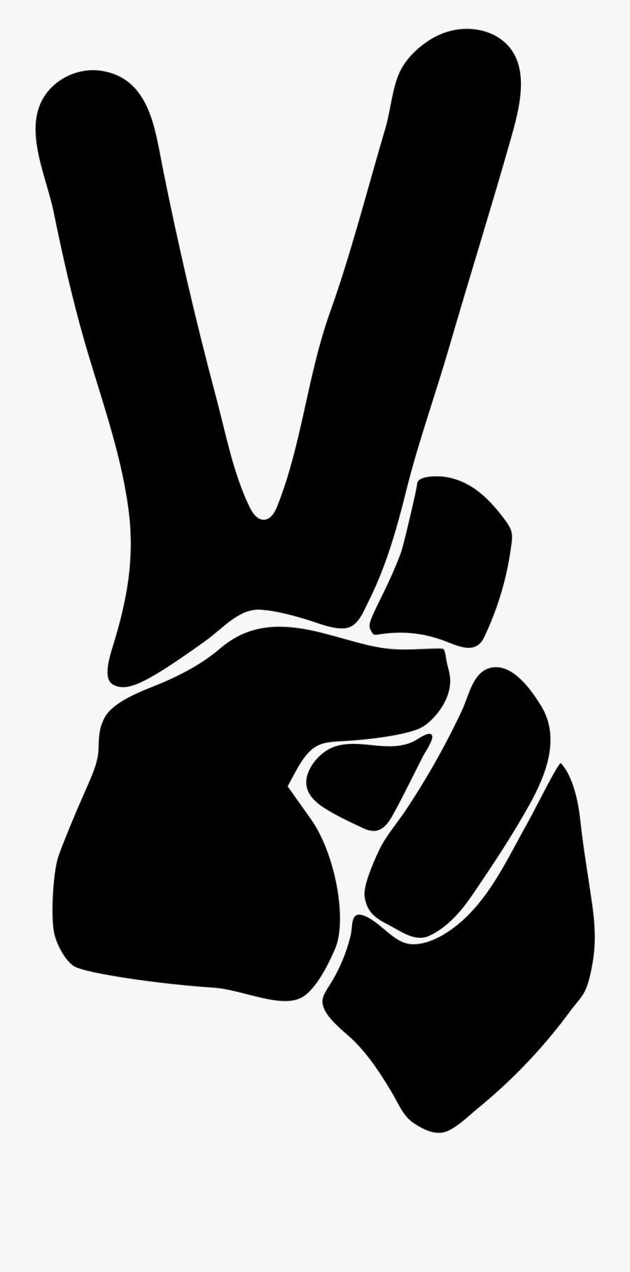Silhouette Sign At Getdrawings - Peace Hand Sign Png, Transparent Clipart