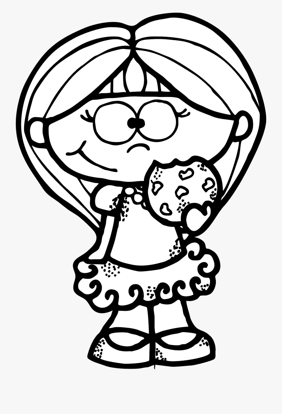 Child Reading A Book Clipart Black And White - Cartoon People Coloring Pages, Transparent Clipart