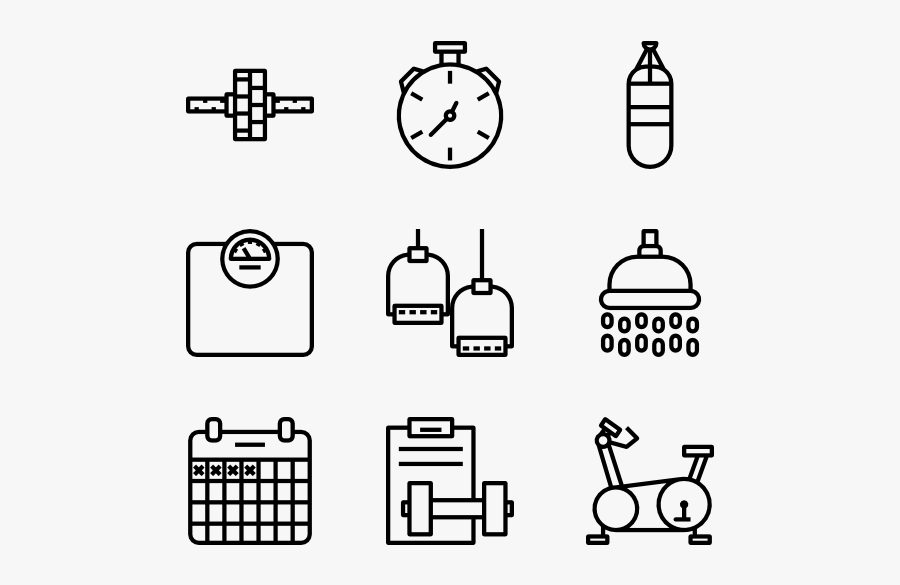 Gym - Web Design Line Icon, Transparent Clipart