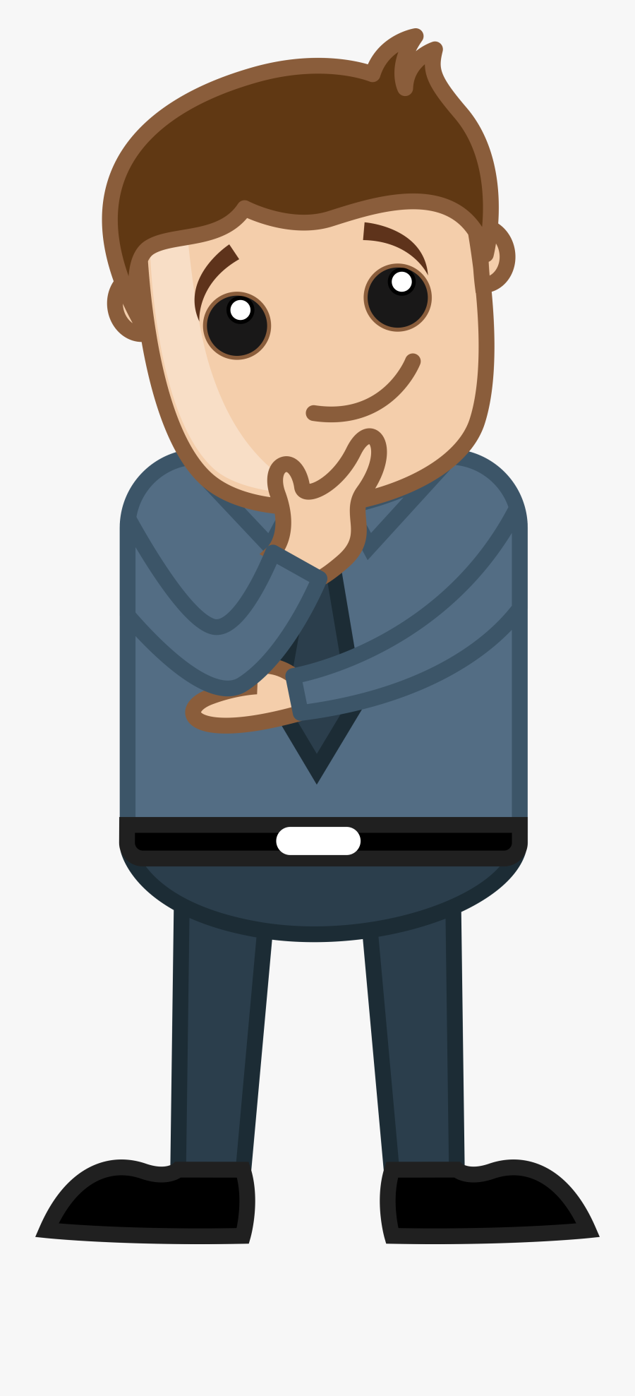 Cartoon Royalty Free Stock - Cartoon Man Thinking, Transparent Clipart