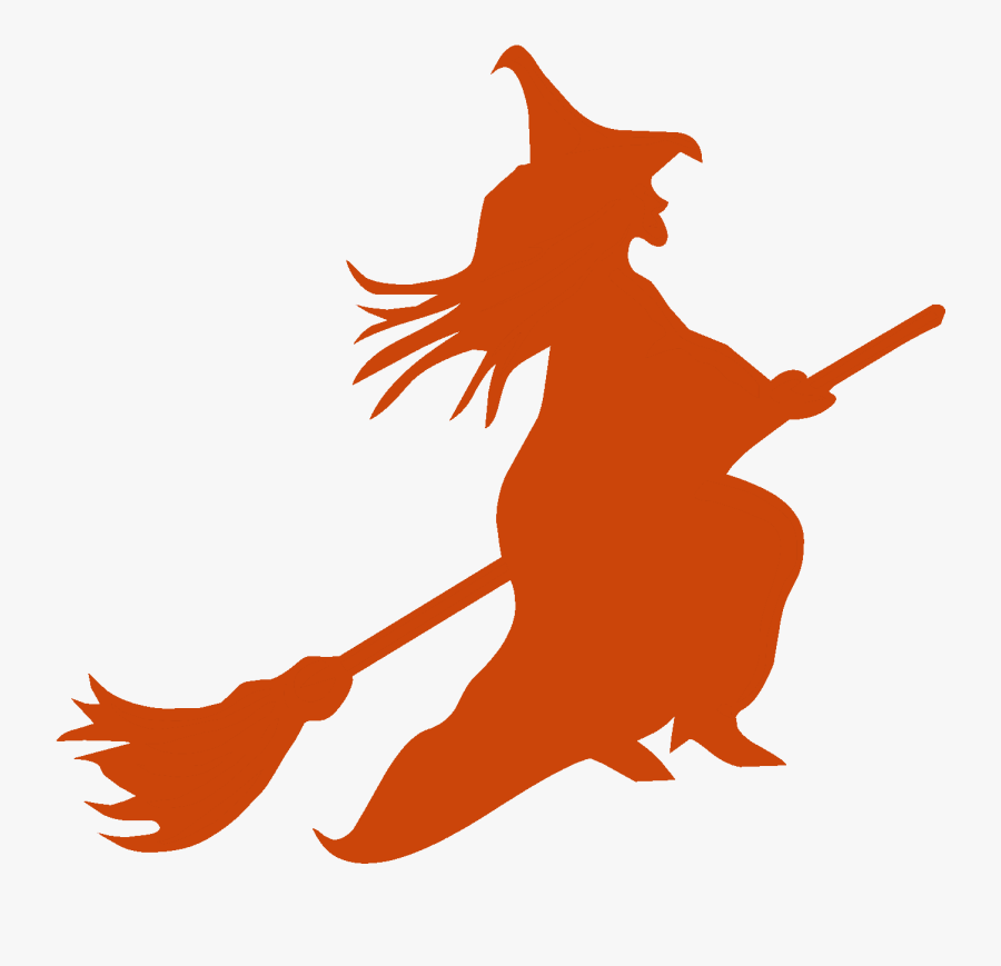Scary Fun For The Kids - Witch On Broom Transparent, Transparent Clipart