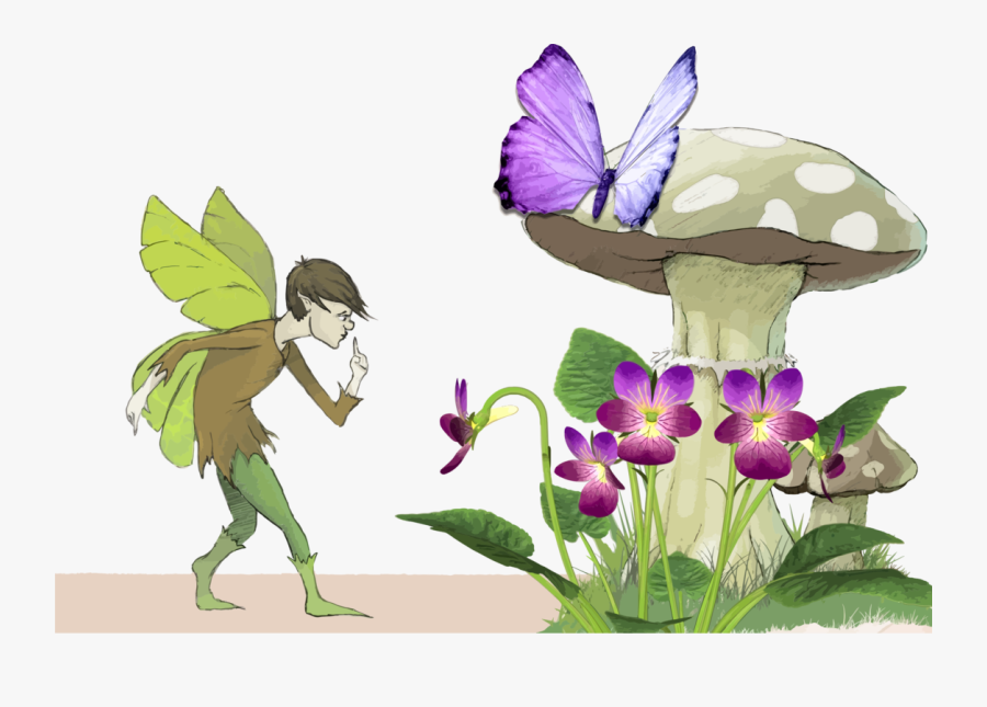 Butterfly,plant,flora - Fairy For Spring Clip Art, Transparent Clipart
