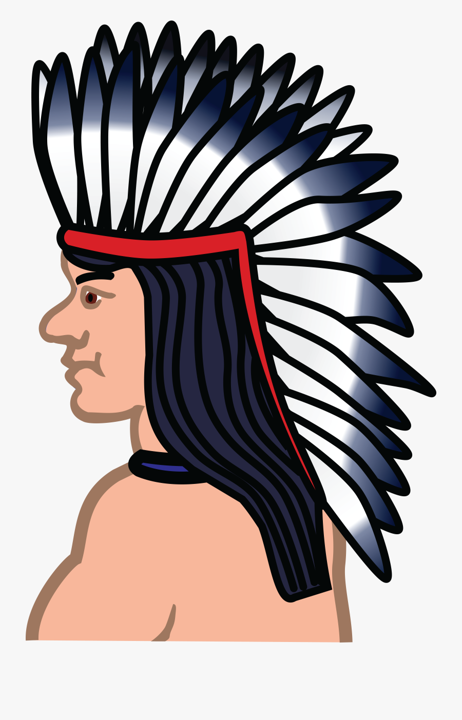 Transparent Indian Clipart - Native American Hair Clip Art, Transparent Clipart