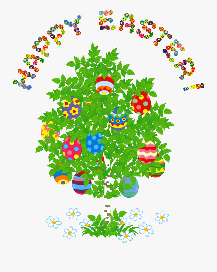 Happy Easter And Egg Tree Png Clipart Picture - Easter Egg Tree Png, Transparent Clipart