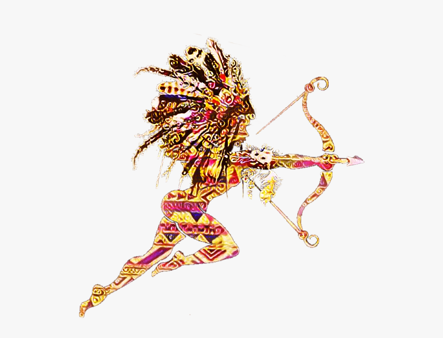Ftestickers Silhouette Native American Archer Arrow - Native American Png Transparent, Transparent Clipart