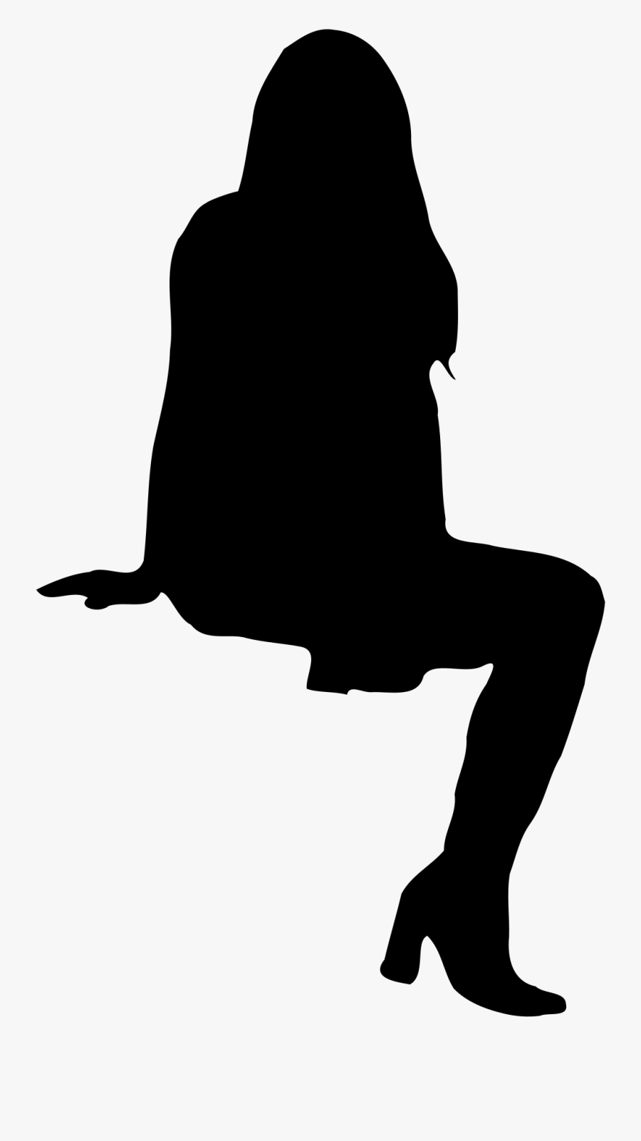 Sit Clipart Human - Woman Sitting Silhouette Png, Transparent Clipart
