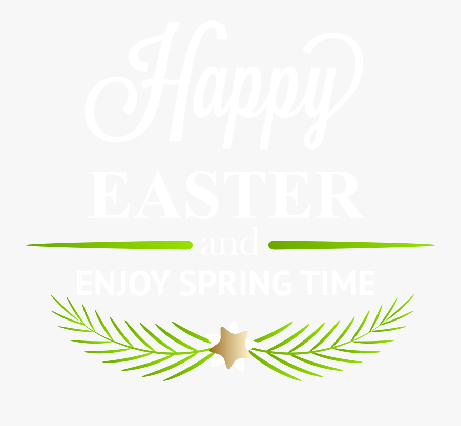 Deco Leaf Text Illustration Green Graphics Easter Clipart, Transparent Clipart