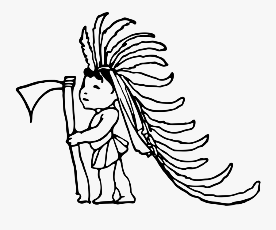 Child Drawing Native Americans In The United States- - Native American People Drawing, Transparent Clipart