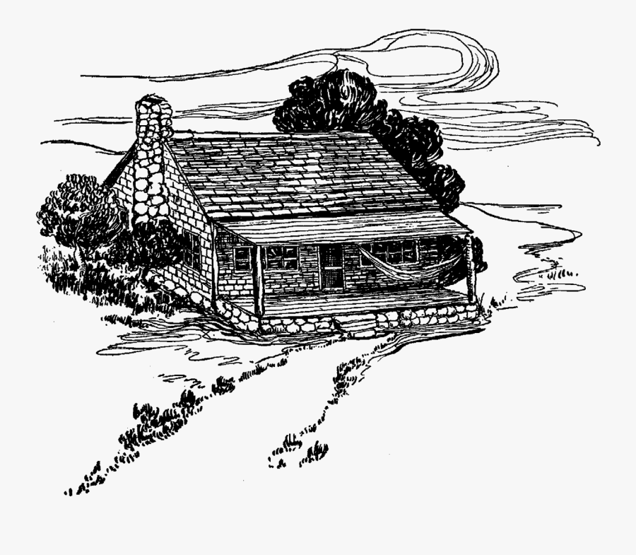 Transparent Teepee Clipart - Vintage Log Cabin Illustration Png, Transparent Clipart