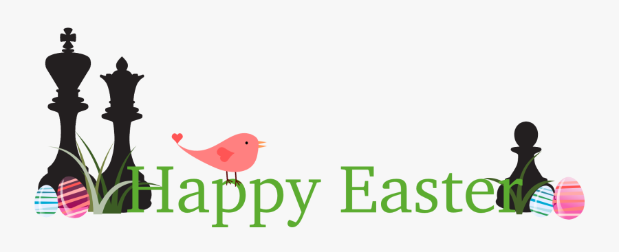 Happy Easter Chess King, Queen And Pawn Clipart - Songbird, Transparent Clipart
