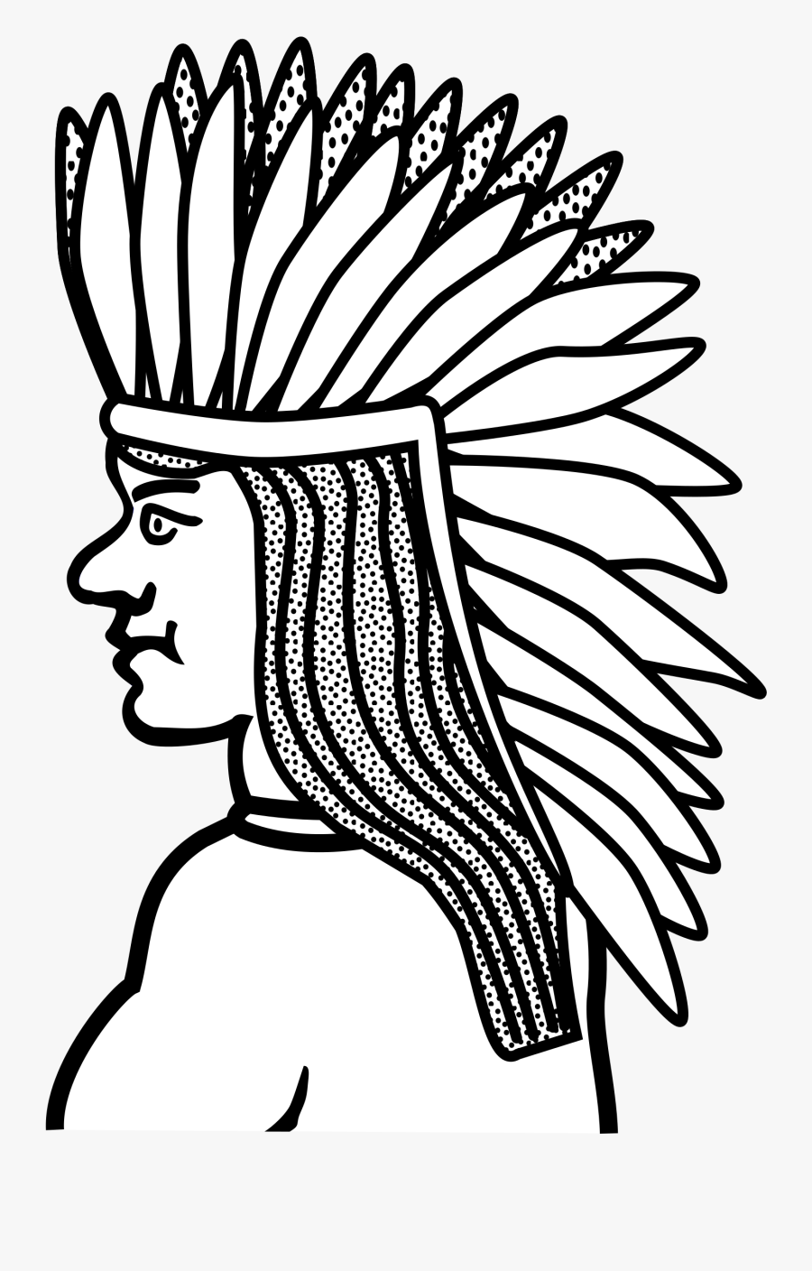 Native Americans In The United States Line Art Drawing - Native American Line Drawings, Transparent Clipart