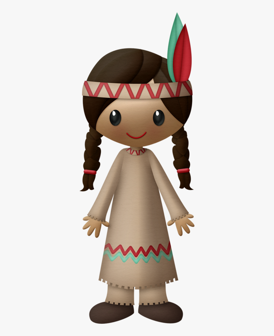 Ф - Native American Girl Cartoon, Transparent Clipart