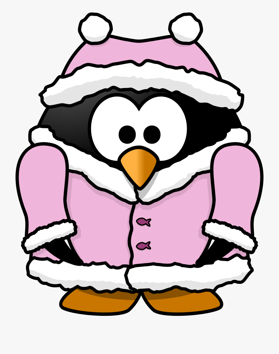 Penguin In Coat Clipart Clipart Kid - Transparent Background Cartoon Penguin Png, Transparent Clipart