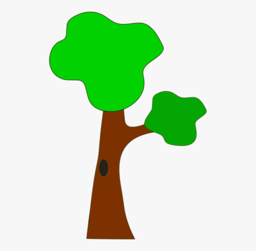 Plant,grass,leaf - Cartoon Tree With One Branch, Transparent Clipart