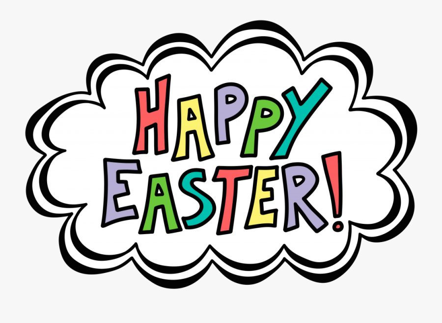 Excited Clipart Word Bubble - Happy Easter Word Art, Transparent Clipart
