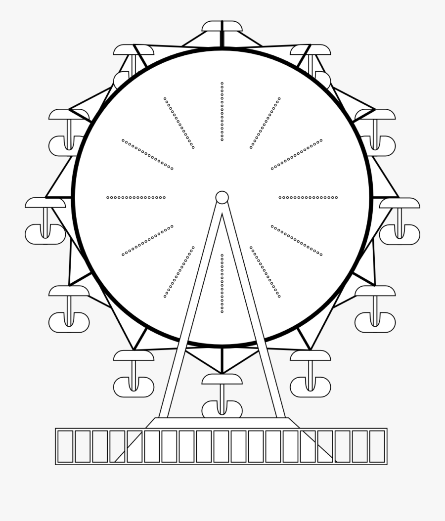 Ferris Wheel Clip Art Free - White Ferris Wheel Png, Transparent Clipart