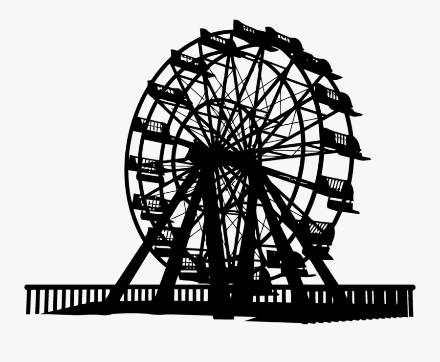 Ferris Wheel Silhouette Clipart - Ferris Wheel Black And White Png, Transparent Clipart