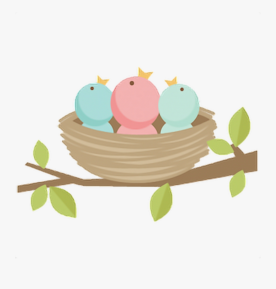 Bird Birds Kawaii Tumblr Ftestickers - Cute Bird Nest Clipart, Transparent Clipart