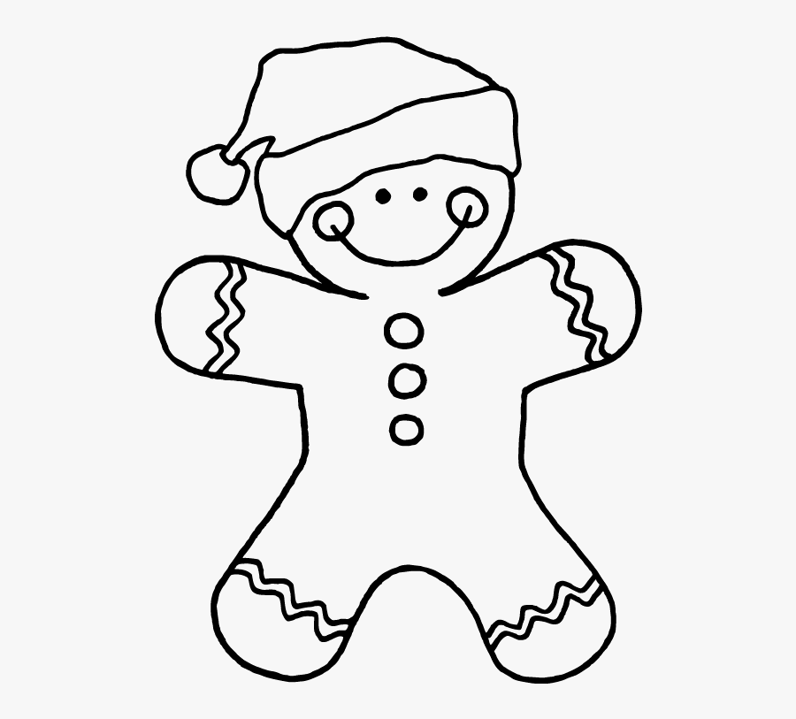 Clip Art Free Digital Stamp Chalkboard - Christmas Coloring Pages Gingerbread Man, Transparent Clipart