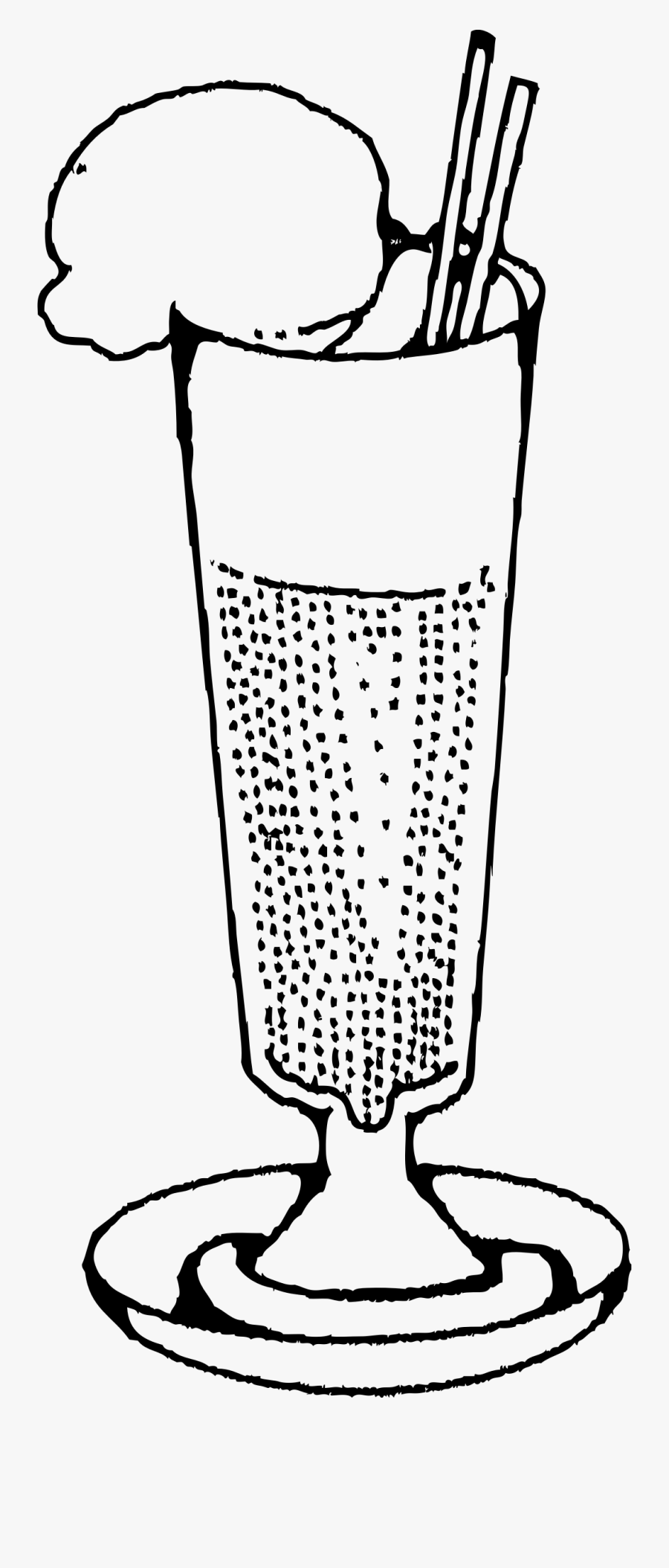 Drink Clipart Italian Soda - Ice Cream Soda Black And White, Transparent Clipart