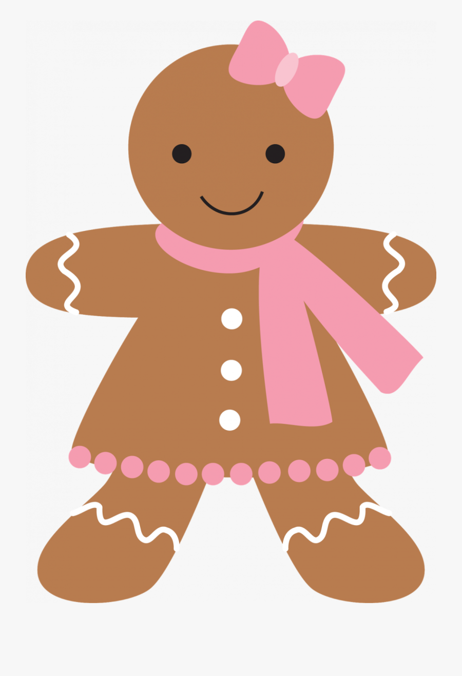 Pink Gingerbread Girl Clipart, Transparent Clipart