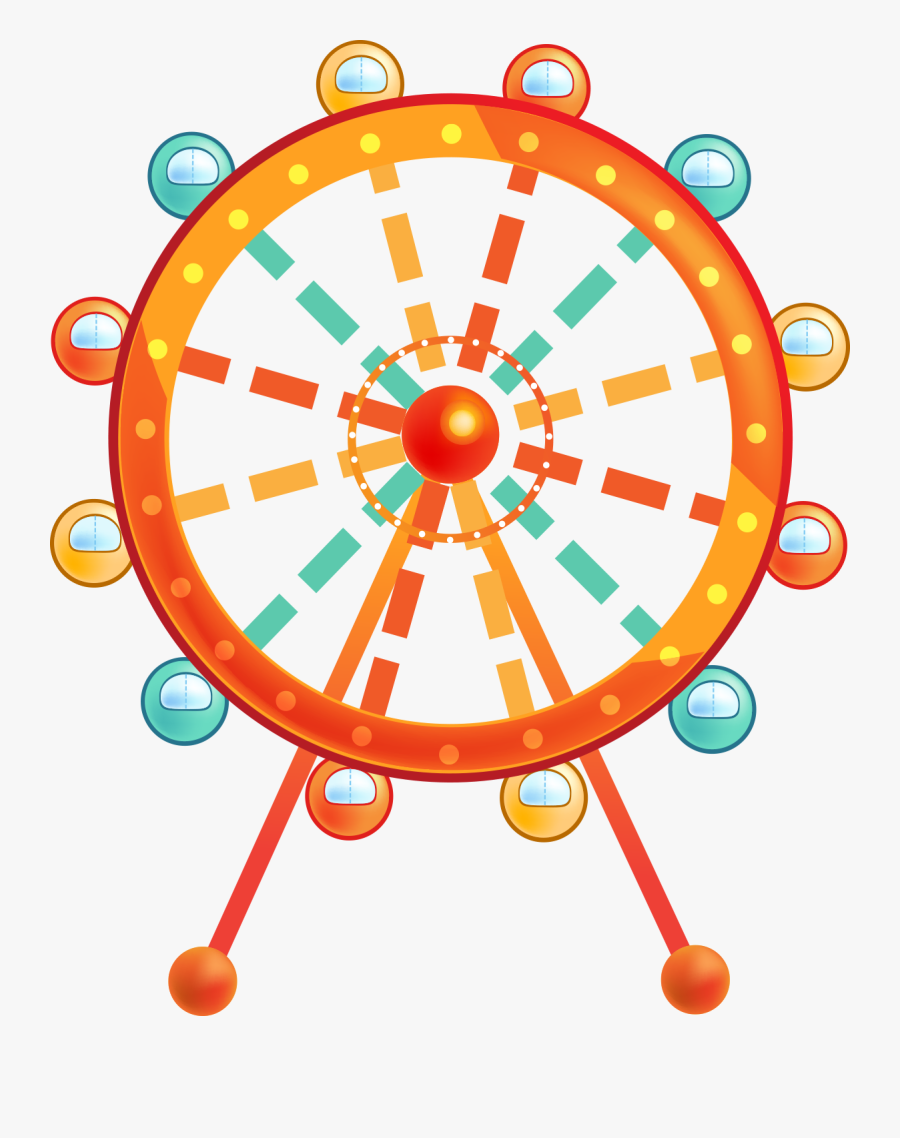 Clip Art Wheel Clip Art Transprent - Clipart Cartoon Ferris Wheel, Transparent Clipart