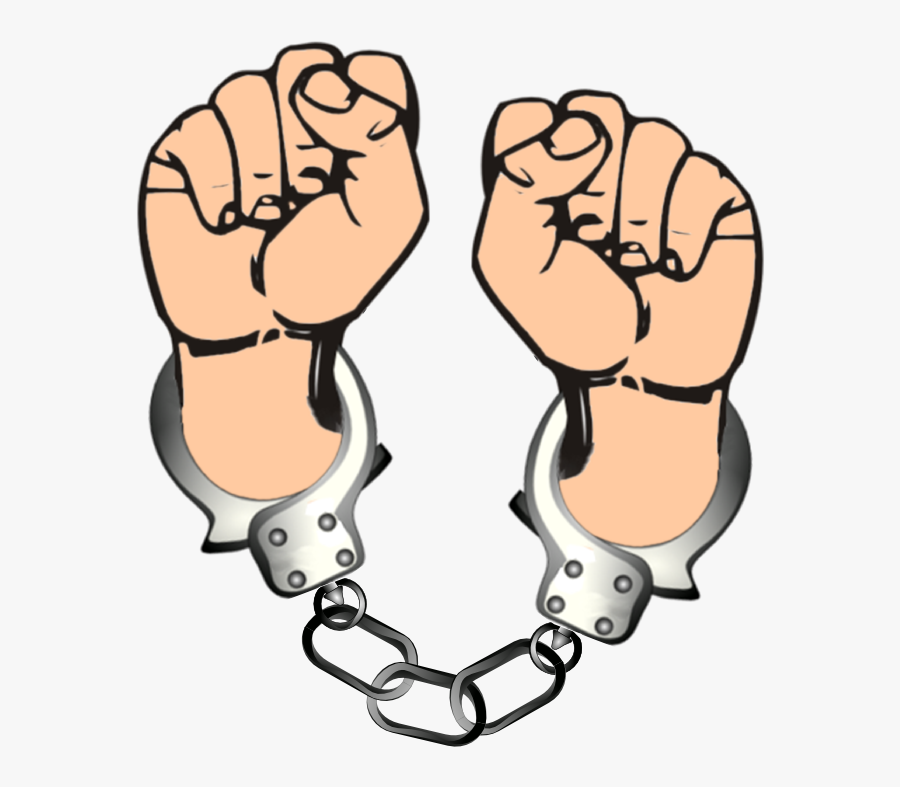 Hands In Handcuffs Clipart - Handcuffs On Hands Clipart, Transparent Clipart
