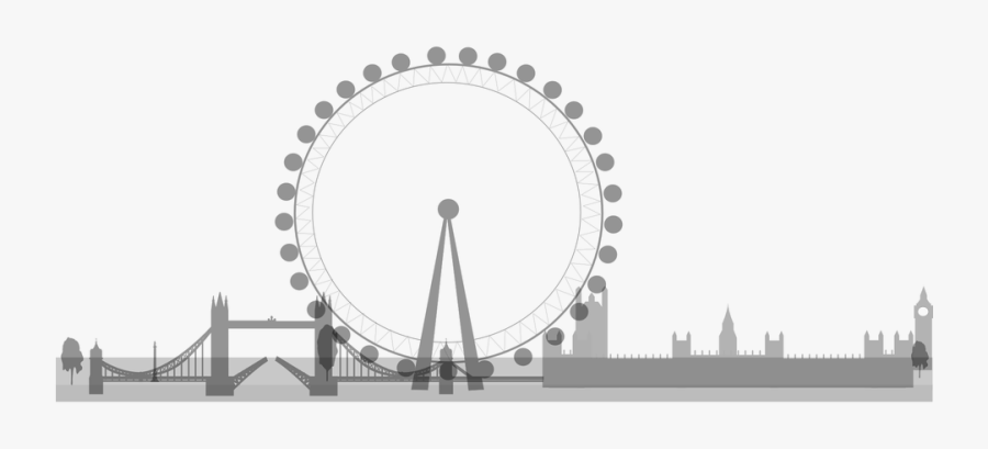 Ferris Wheel Clipart Black And White - London Eye Clip Art, Transparent Clipart
