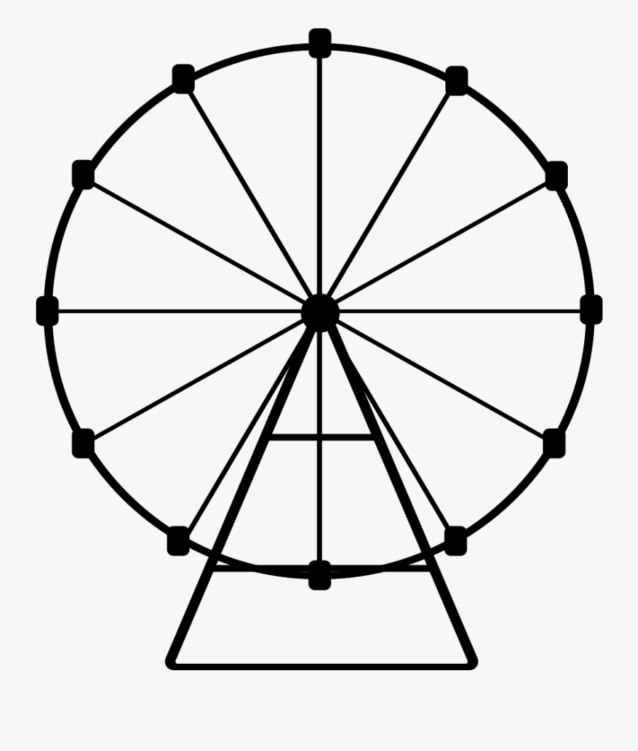 Ferris Wheel Svg Png Icon Free Download - Ferris Wheel Clipart Black And White, Transparent Clipart