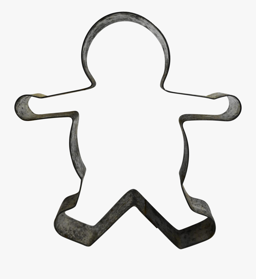 Tin Gingerbread Man Cookie Cutter Vintage - Gingerbread Cookie Cutter Clip Art, Transparent Clipart