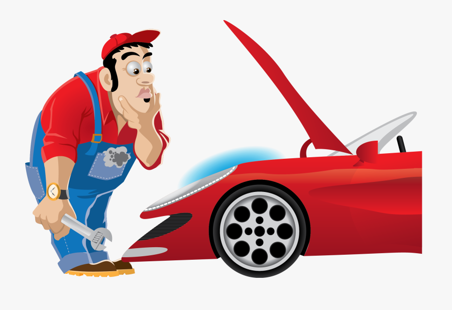 Clip Art Working On Car Banner - Clip Art Auto Mechanic, Transparent Clipart