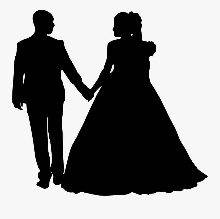 Silhouette Bridegroom Photography Clip Art - Bride And Groom Png Silhouette, Transparent Clipart