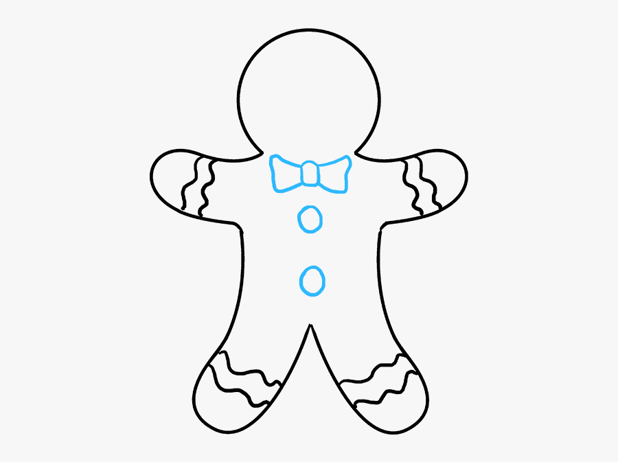 How To Draw A Gingerbread Man - Gingerbread Man Drawing, Transparent Clipart