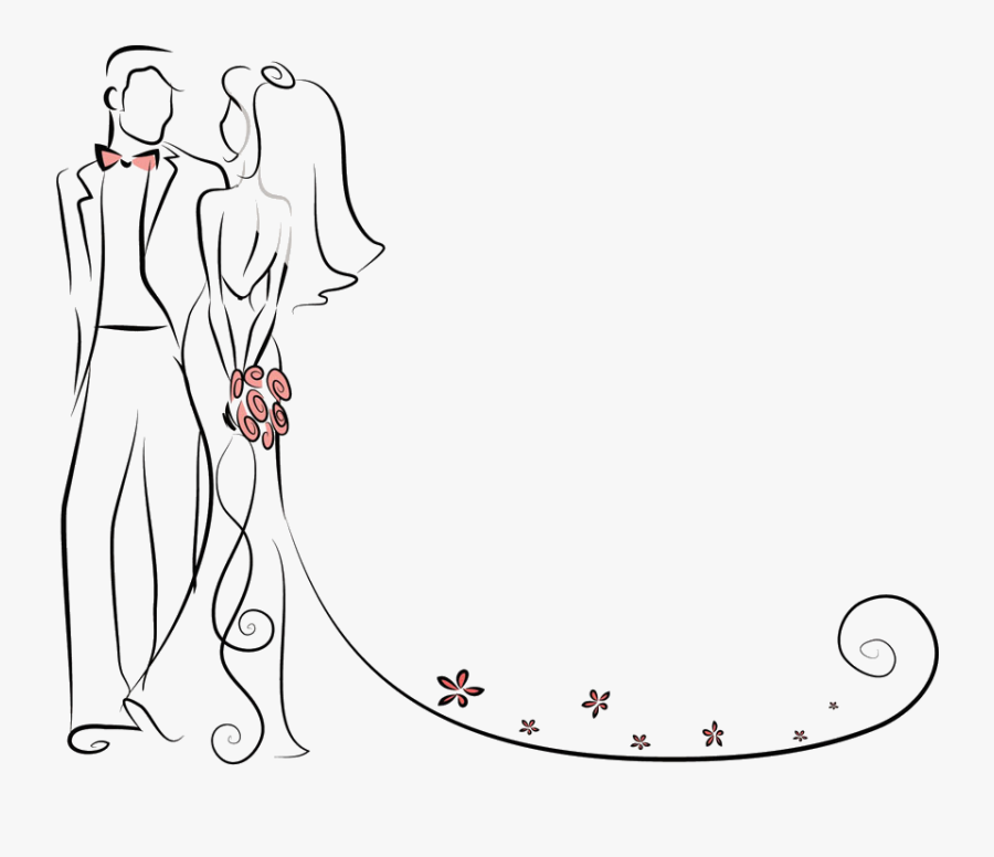 Transparent Wedding Couple Clipart - Wedding Invitation Bride And Groom Transparent Background, Transparent Clipart
