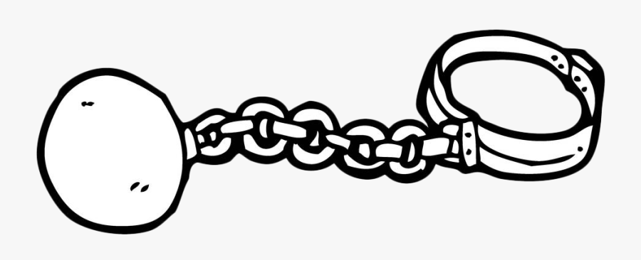 Cartoon Clip Art Hand Drawn Handcuffs Shackles - Chains Clipart Black And White, Transparent Clipart