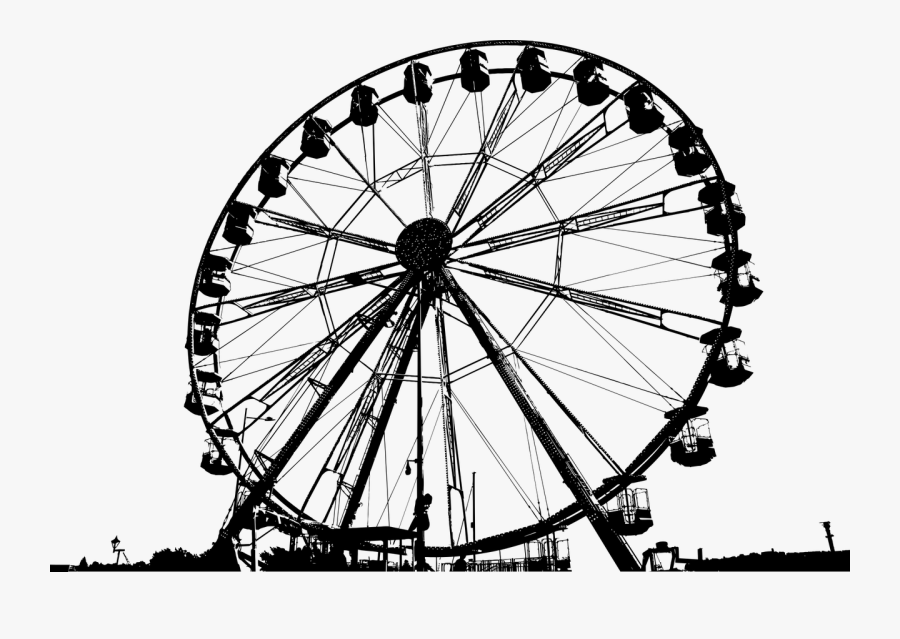 Ferris Wheel Amusement Park Silhouette Amusement - Ferris Wheel Silhouette Png, Transparent Clipart