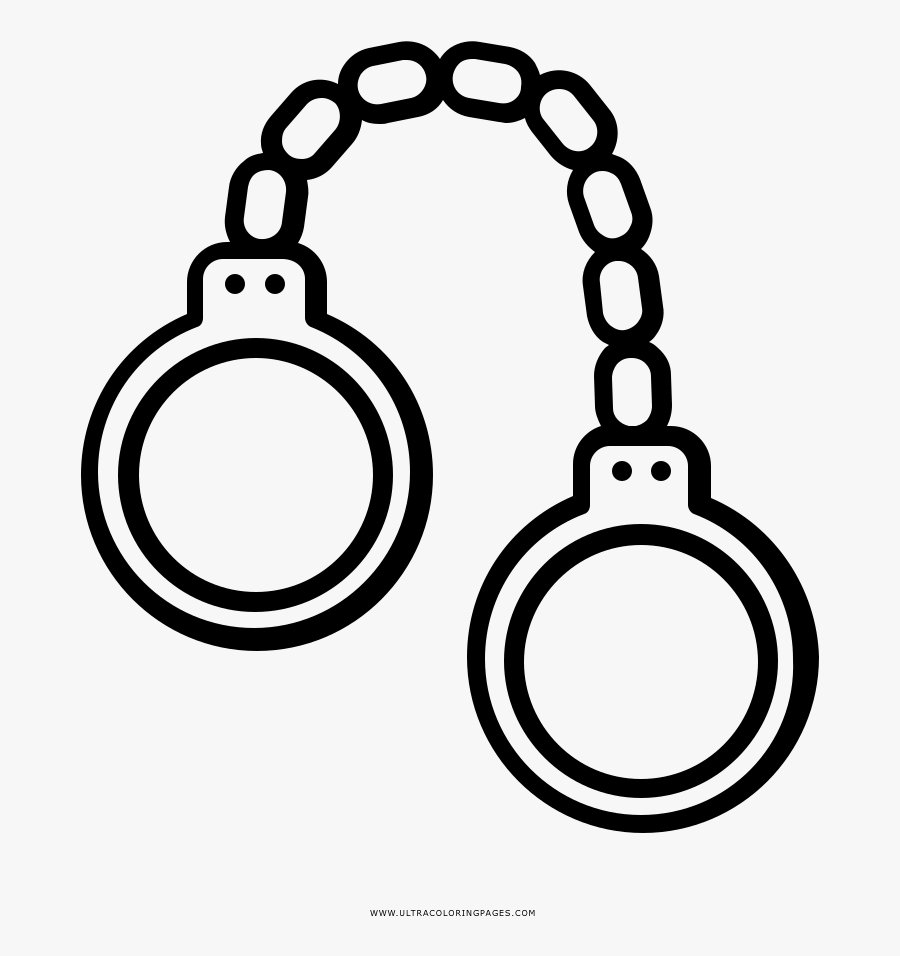 Clipart Black And White Download Handcuffs Clipart - Coloring Book, Transparent Clipart