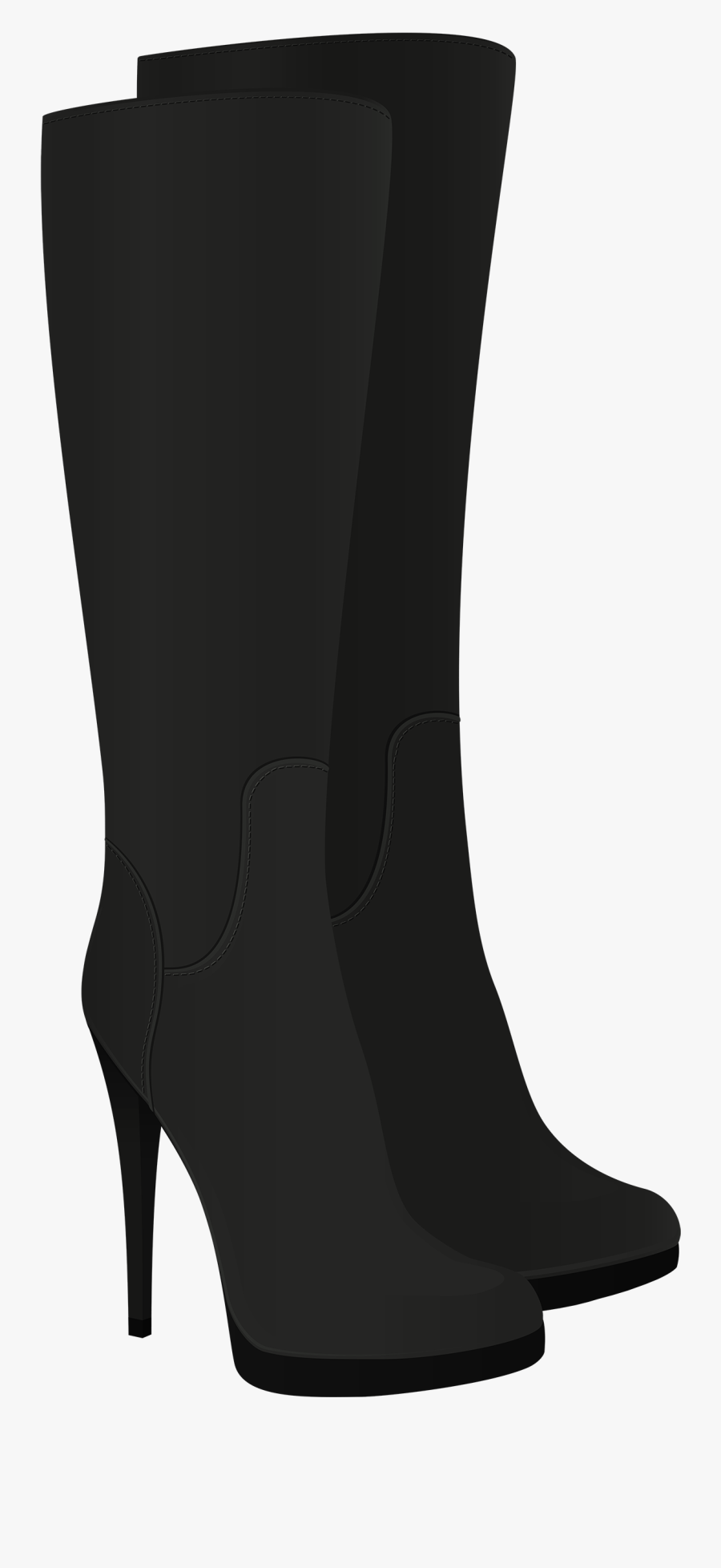 Black Western Boots Clipart - Long Black Boots Transparent, Transparent Clipart