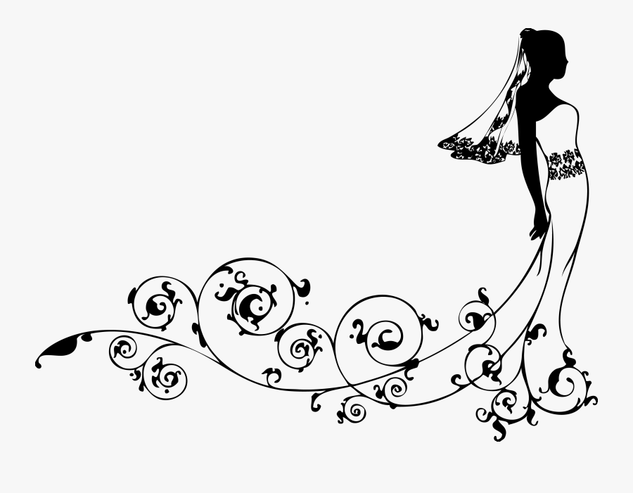 Bride Wedding Dress Clip Art - Design For Marriage Gift, Transparent Clipart