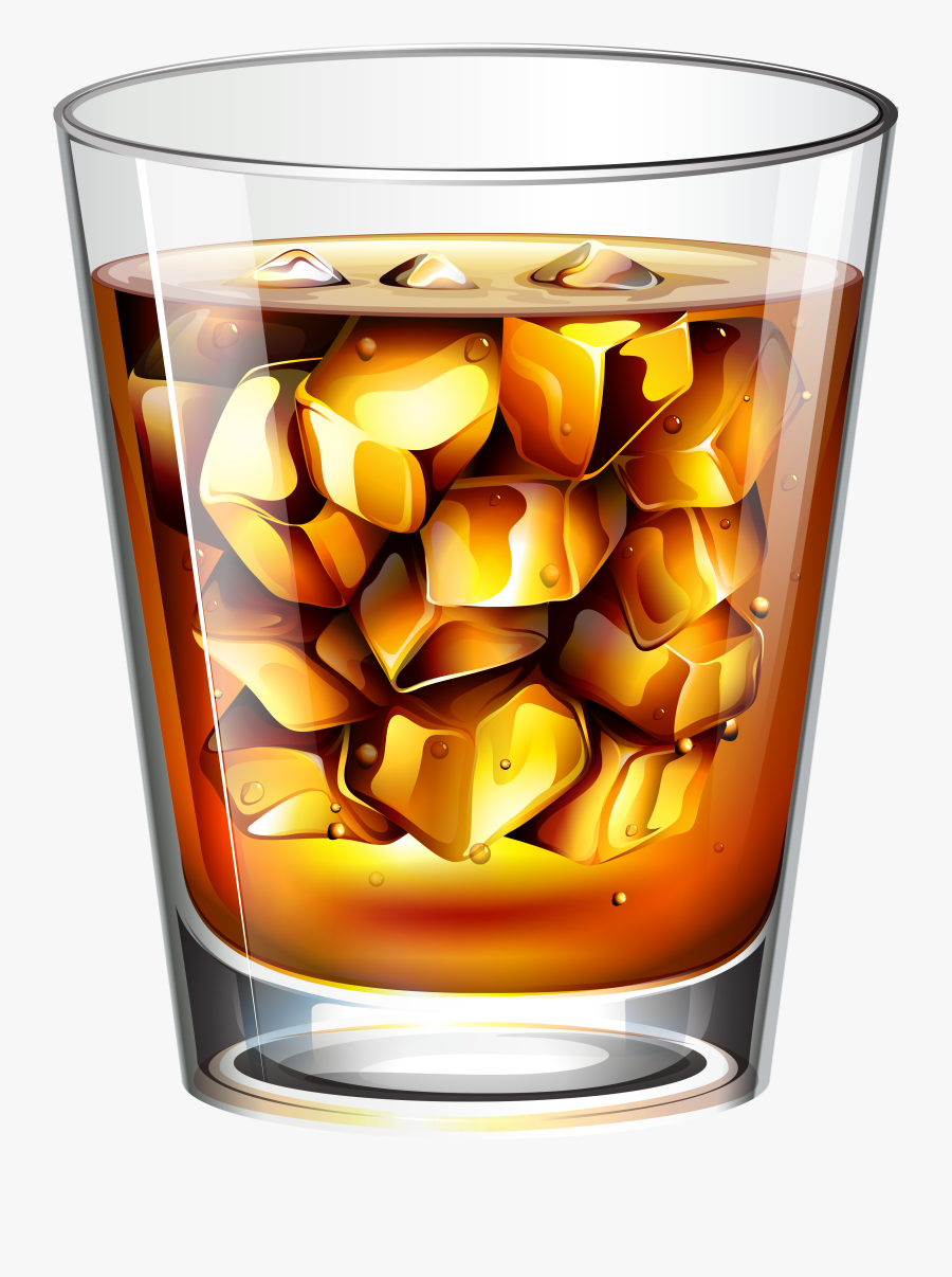 Glass With Whiskey And Ice Png Vector Clipart - Whiskey Png, Transparent Clipart